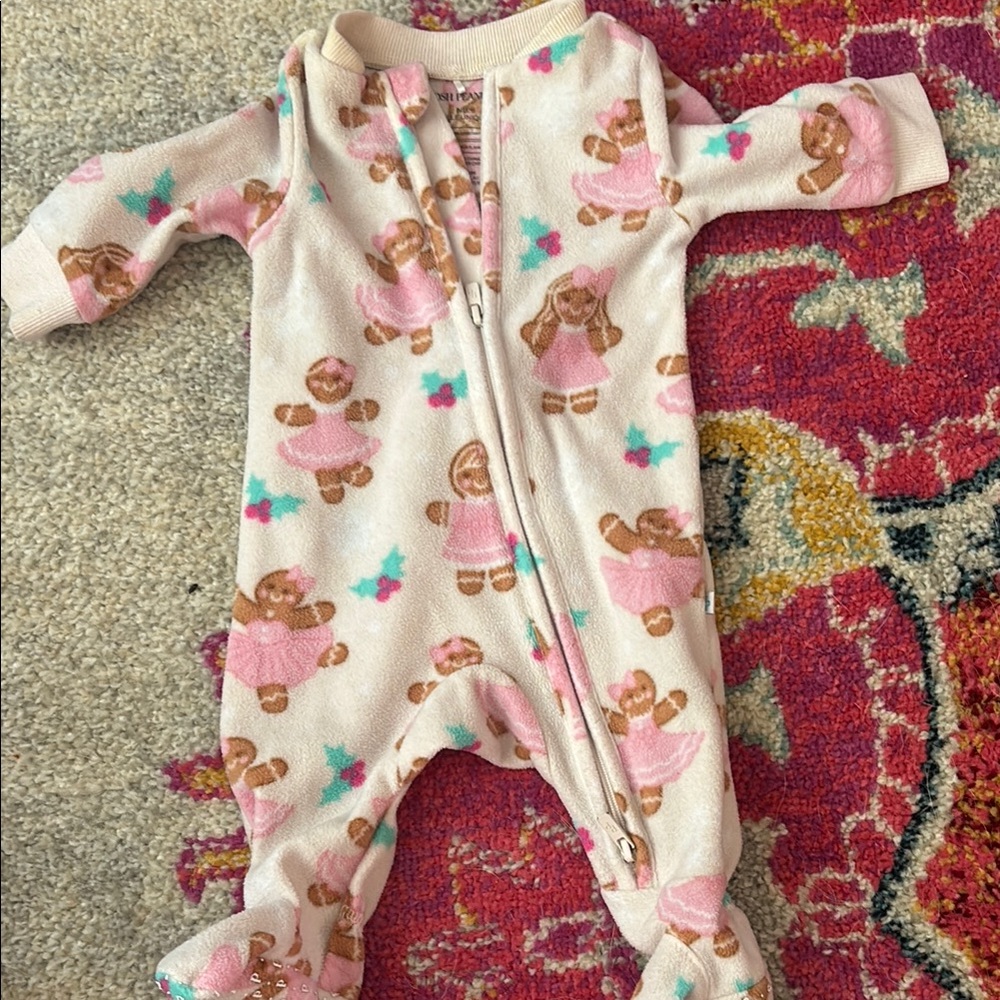 Posh Peanut Pink and Cream Gingerbread Kids Footie